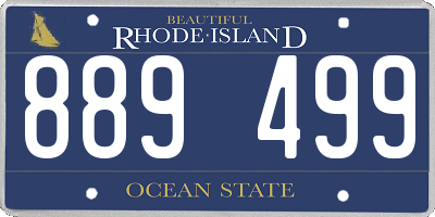 RI license plate 889499