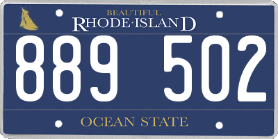RI license plate 889502