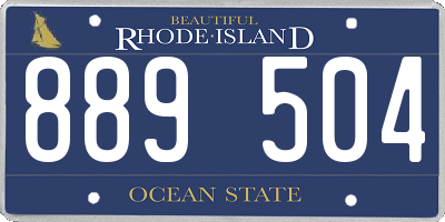 RI license plate 889504