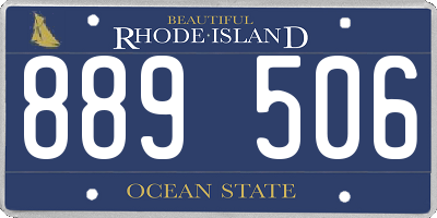RI license plate 889506