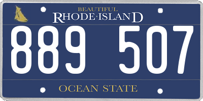 RI license plate 889507