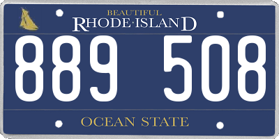 RI license plate 889508