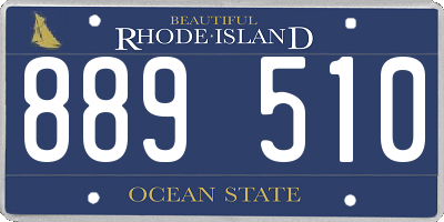 RI license plate 889510
