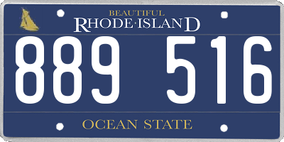 RI license plate 889516
