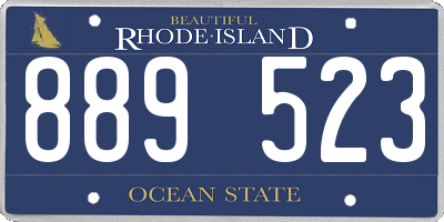 RI license plate 889523