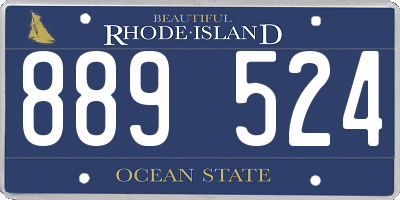 RI license plate 889524