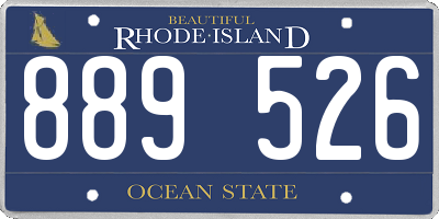 RI license plate 889526