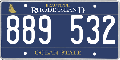 RI license plate 889532