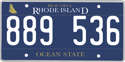 RI license plate 889536