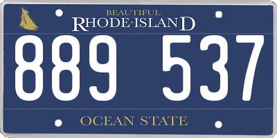RI license plate 889537
