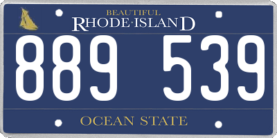 RI license plate 889539