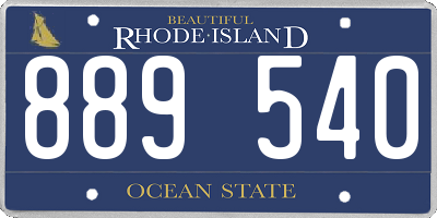RI license plate 889540
