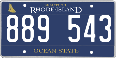 RI license plate 889543