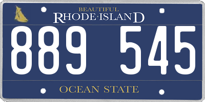 RI license plate 889545