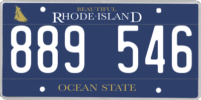 RI license plate 889546