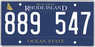 RI license plate 889547