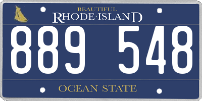 RI license plate 889548