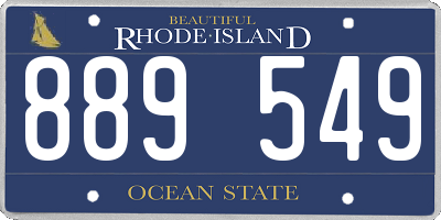 RI license plate 889549