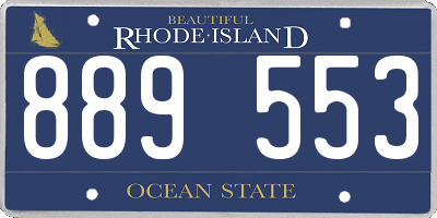 RI license plate 889553