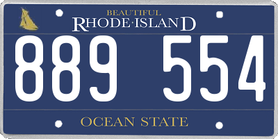 RI license plate 889554