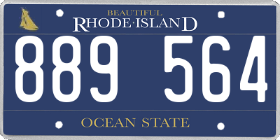 RI license plate 889564