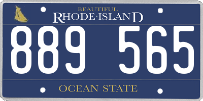 RI license plate 889565