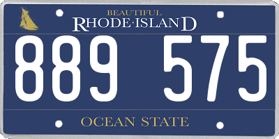 RI license plate 889575