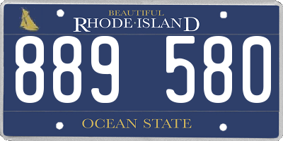 RI license plate 889580