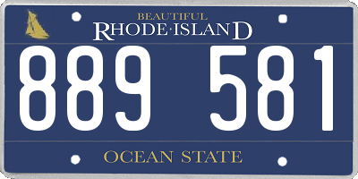 RI license plate 889581