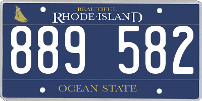 RI license plate 889582