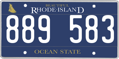 RI license plate 889583