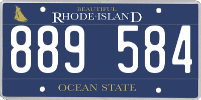 RI license plate 889584