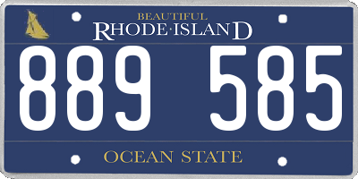 RI license plate 889585