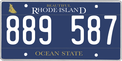RI license plate 889587