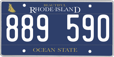 RI license plate 889590