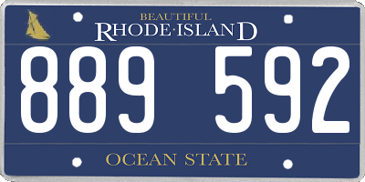 RI license plate 889592