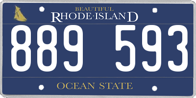 RI license plate 889593