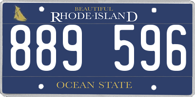 RI license plate 889596