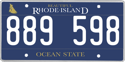 RI license plate 889598