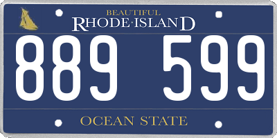 RI license plate 889599