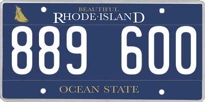 RI license plate 889600