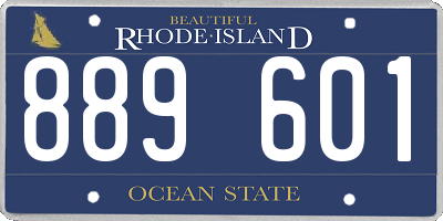 RI license plate 889601