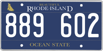 RI license plate 889602