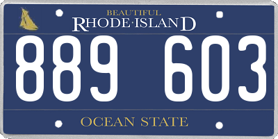 RI license plate 889603