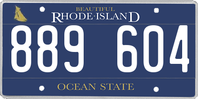 RI license plate 889604