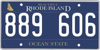 RI license plate 889606