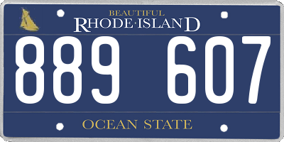 RI license plate 889607