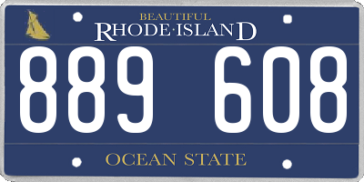 RI license plate 889608