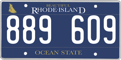 RI license plate 889609