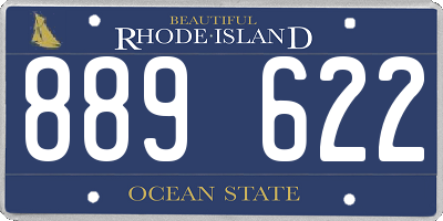RI license plate 889622